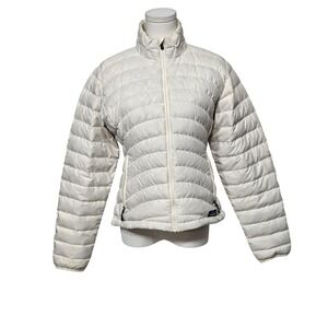 Patagonia Jacket Womens Small White Down Puffer Quilted Full Zip Warm Outdoor